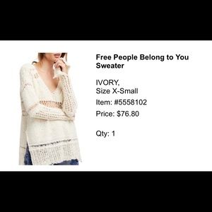 Free People Belong to You Sweater in Ivory XS